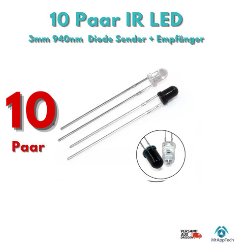 Paar led 3mm 940nm - led,